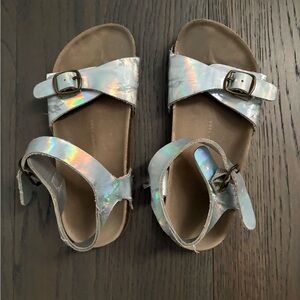 Gap silver girls water sandals sz 13 hood used condition